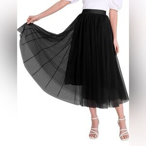 Yedina Tulle Midi Skirt